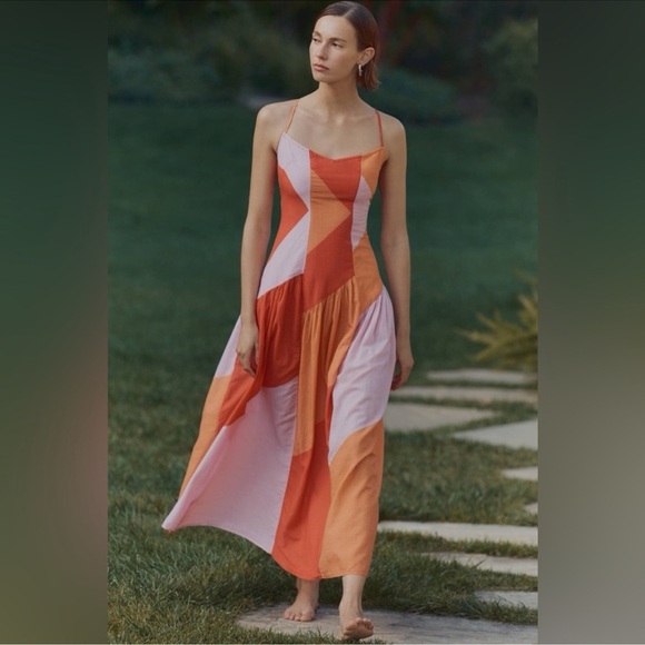 Anthropologie Dresses & Skirts - NWT! Anthropologie Celandine Sleeveless Drop-Waist Midi Dress 🦢 🪀